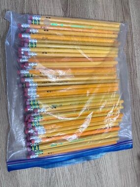 118 Yellow #2 Pencils Pack — Classic School Pencils with Pink Erasers
